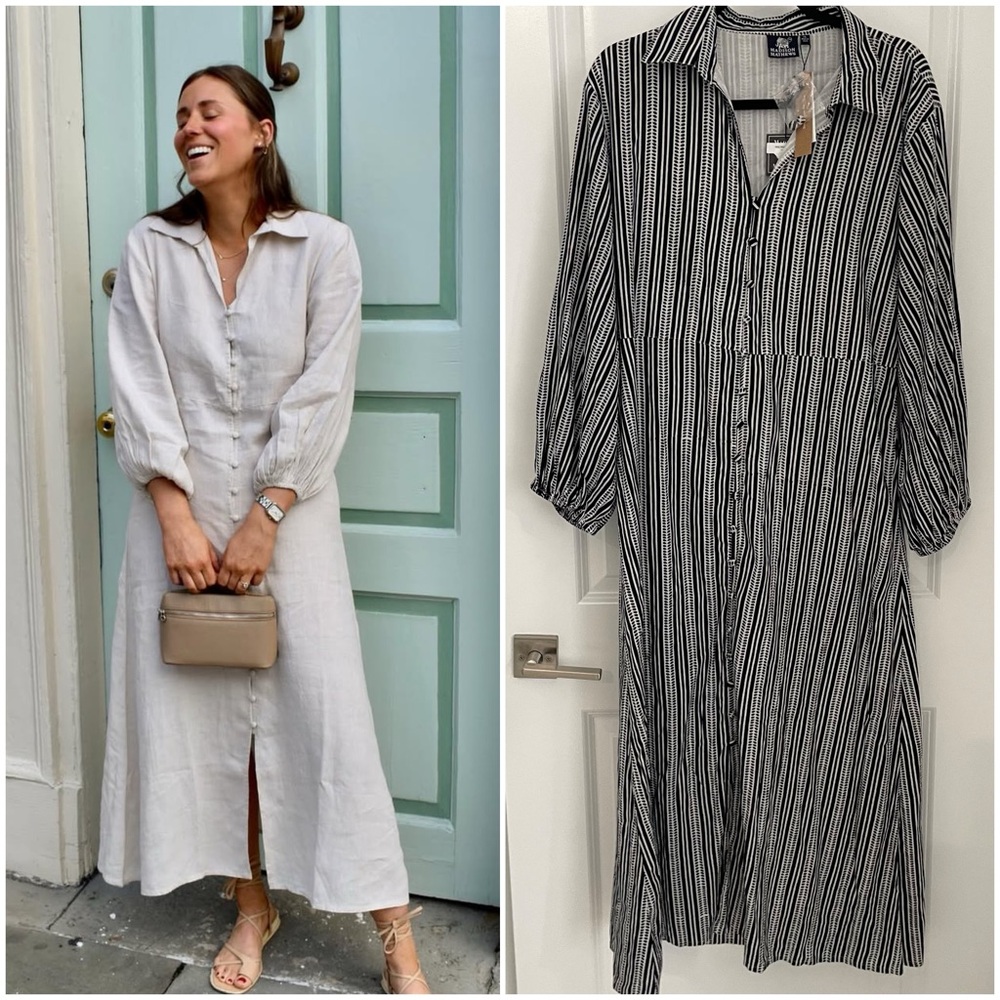 NWT Madison Mathews Kelly Maxi Dress Size XL Black & White.   13